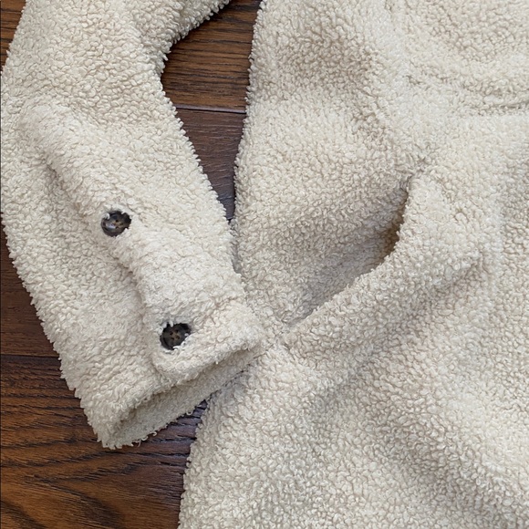 Marine Layer Eden Sherpa Overshirt, ivory cream, size S - Picture 5 of 16